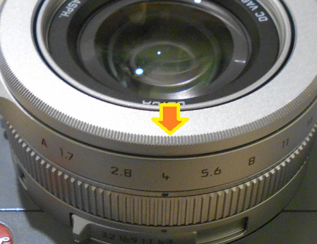 image of lens "corner" with notches