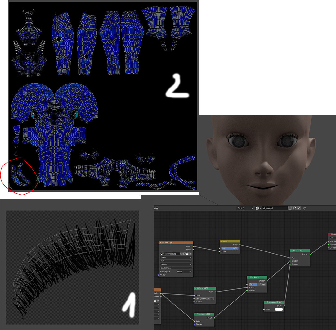 Nr 1 is when I added the image. No 2 is the UV map I want to use.