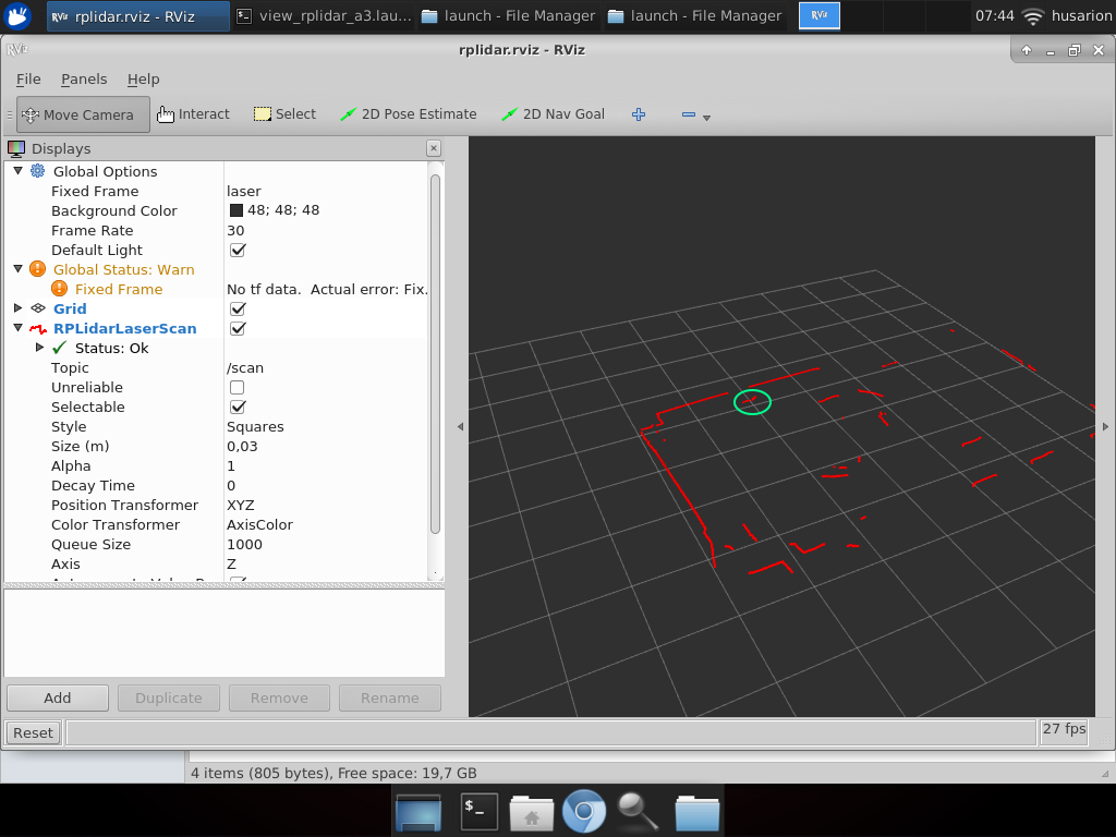 More than 80 cm from the LIDAR