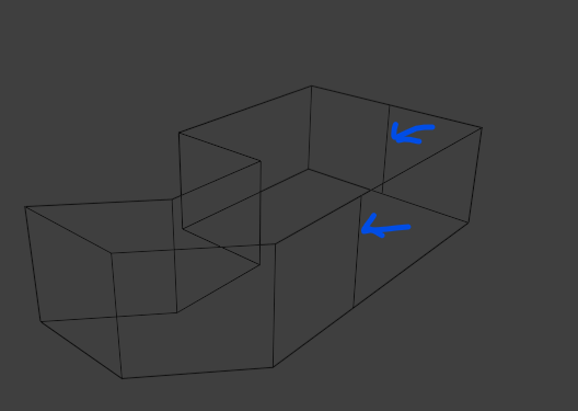 Example mesh - Extruded to show the points/edges to be removed