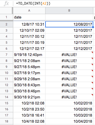 google sheets trying to convert to proper dates