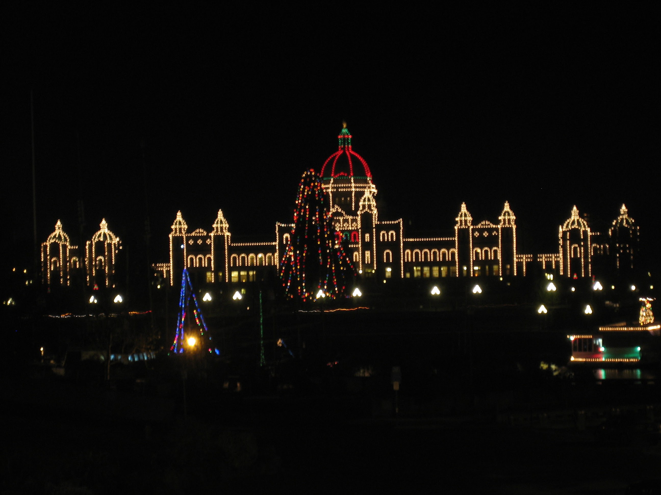 Parliament buildings at night