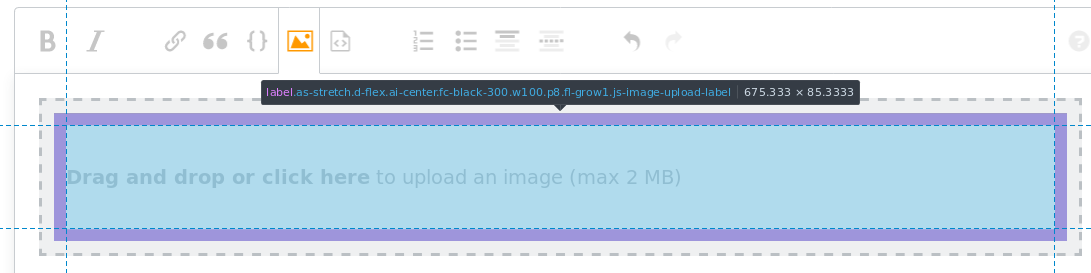 Screen capture image of image uploader