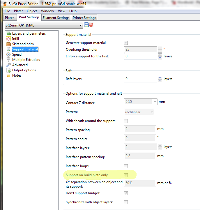 slic3r support settings