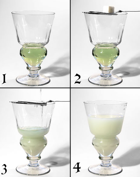 Preparing absinthe the traditional way