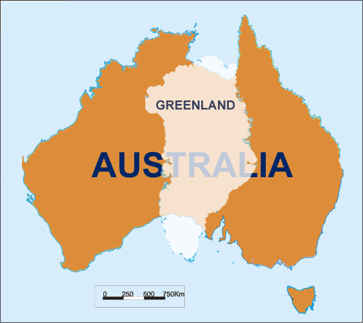 Comparison between Greenland and Australia