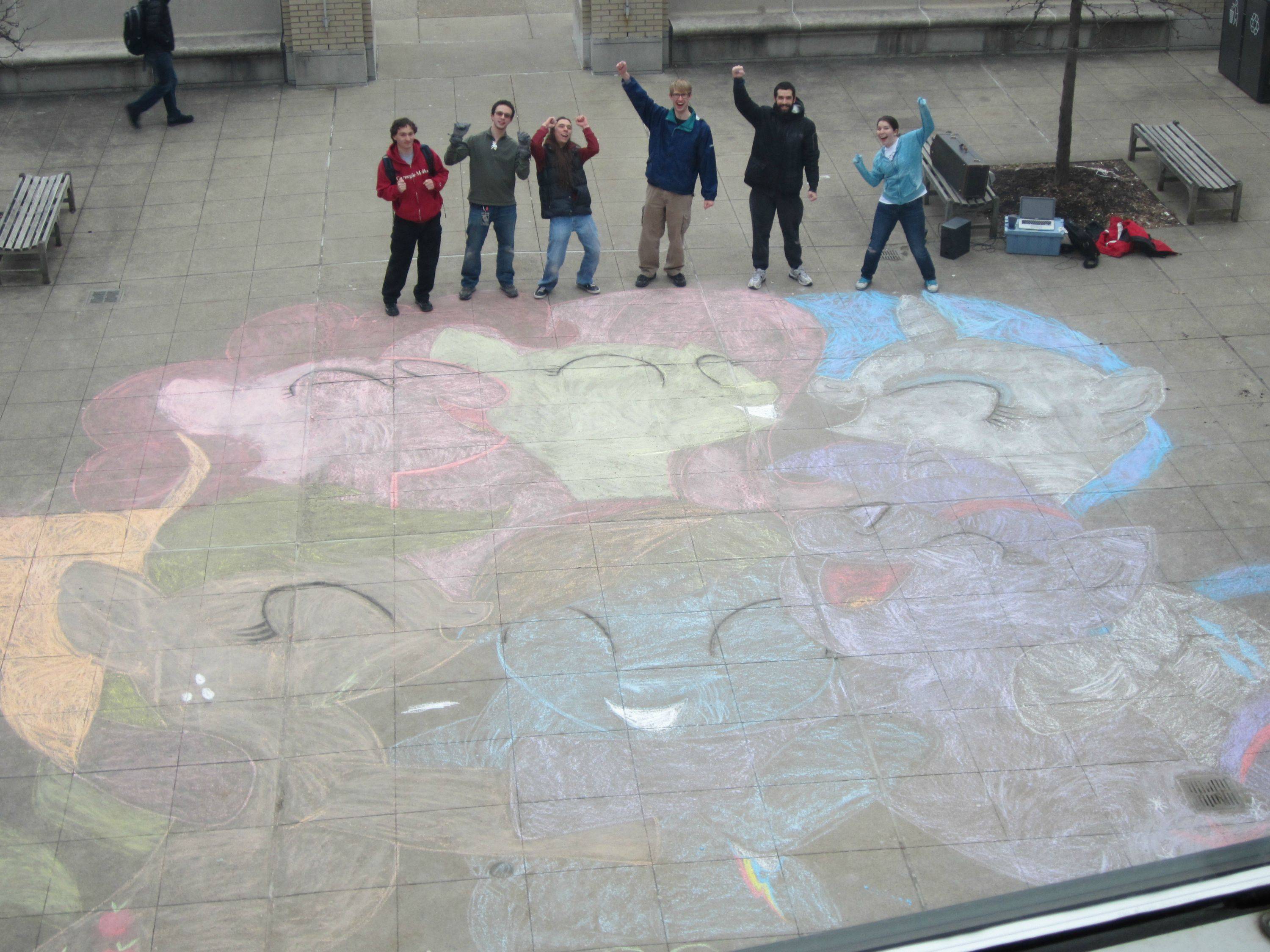 Giant chalk drawing