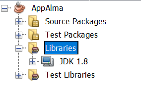 item libraries de netbeans