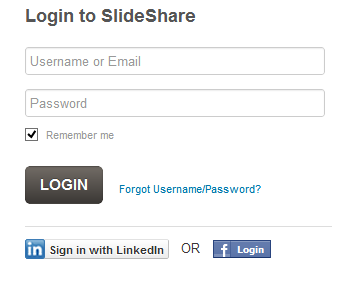 Slideshare login