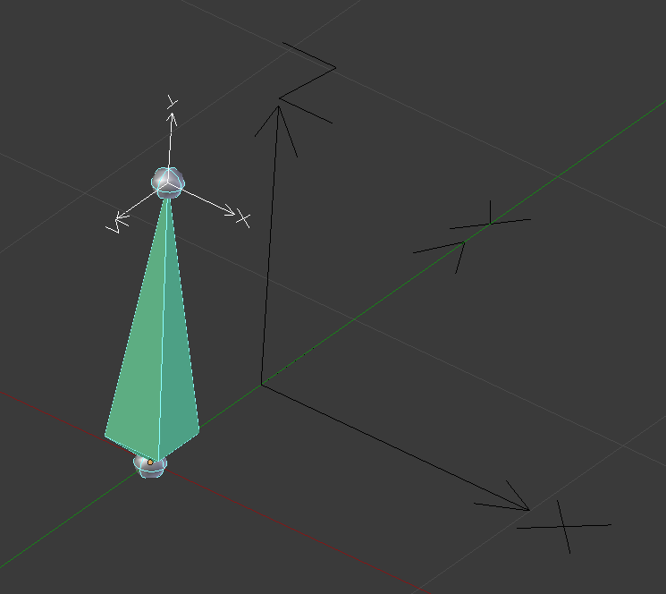 bone showing the Y axis is up