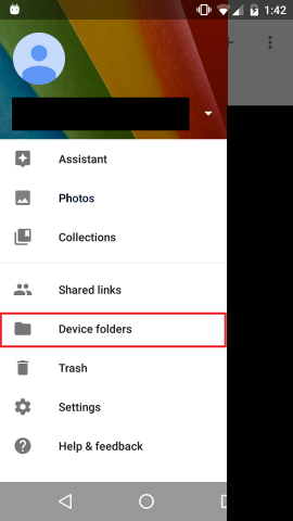 Select Menu, then device folders option