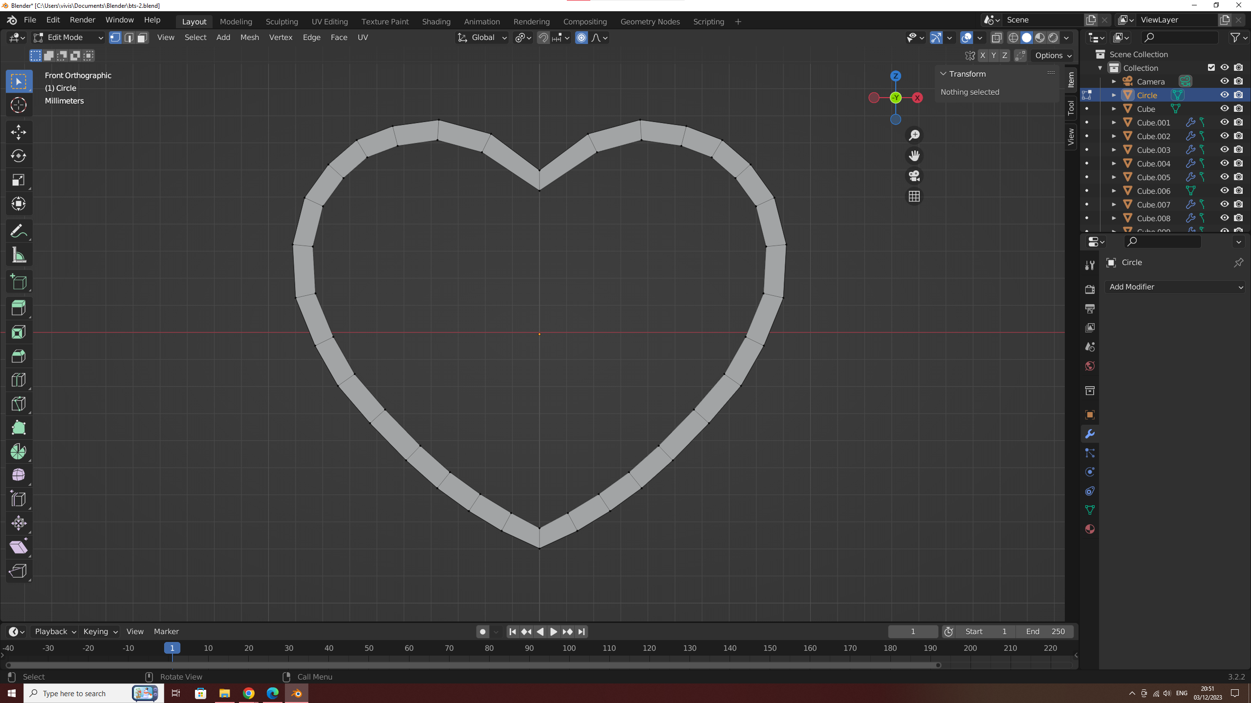 heart shaped outline