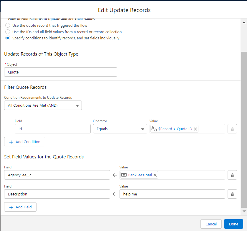 Update Records Element