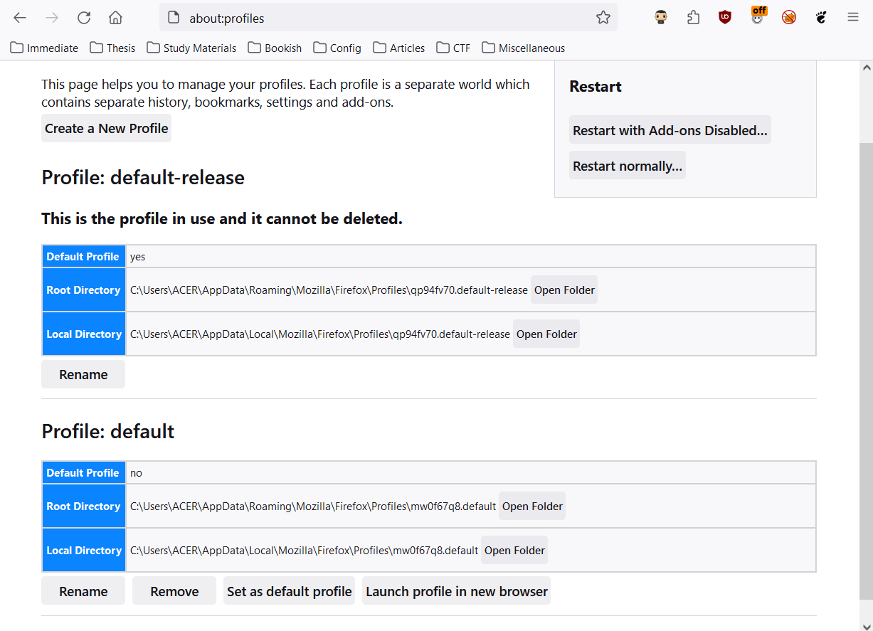 Firefox Profiles