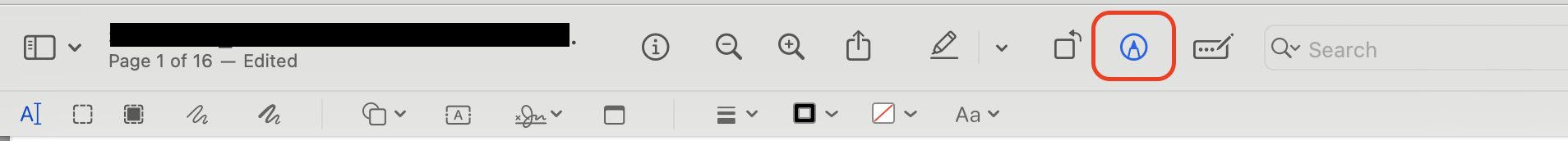 Click on "Hide Markup Toolbar"