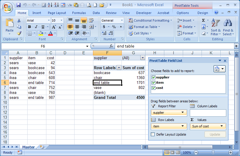 excel vba master sheet link