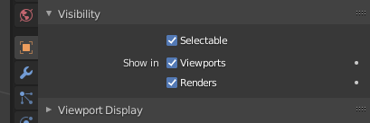 Object properties displaying the mesh as visible