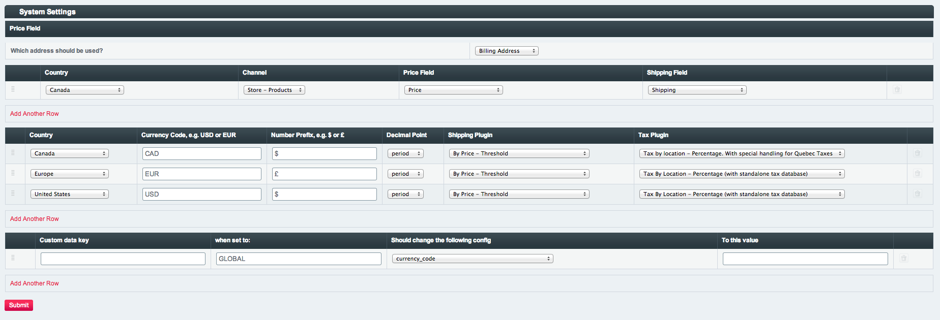 CartThrob Multi Location Settings Manager