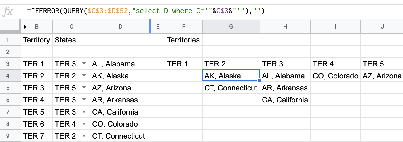 use a query instead of index match or vlookup