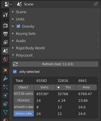 blender stats tool