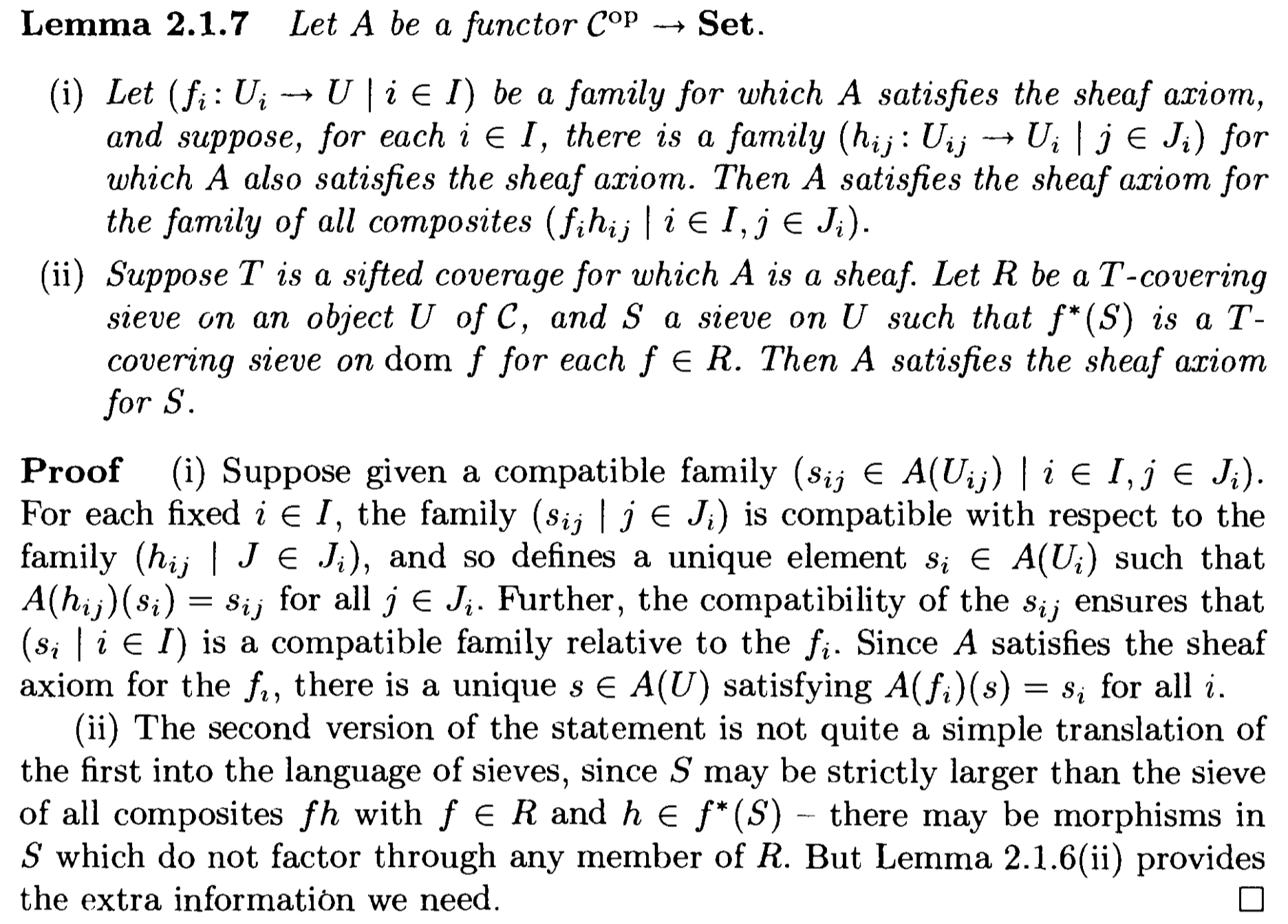 Johnstone Lemma 2.1.7