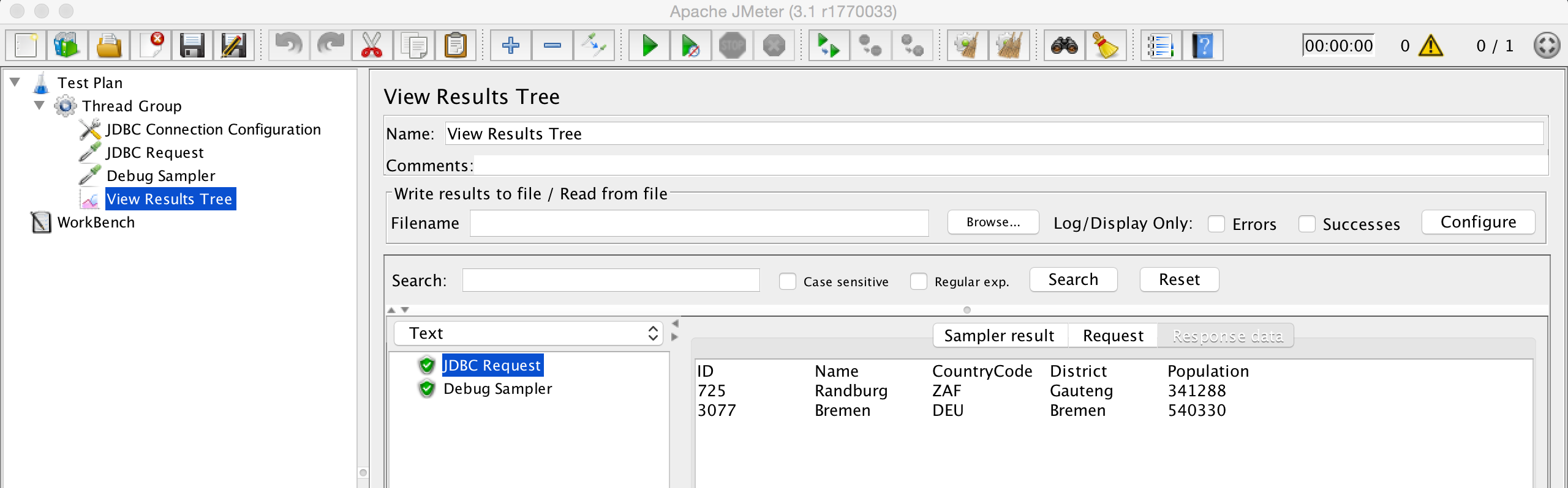 JDBC Raw data