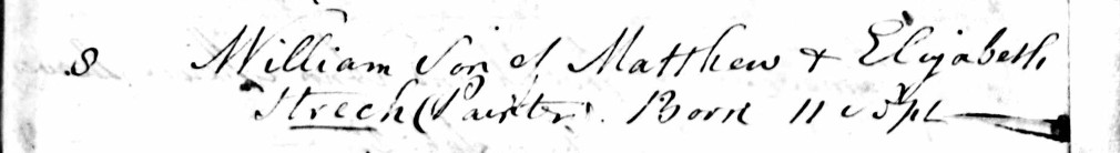 Baptism of William Strech, 08 Oct 1794, St Matthew, Bethnal Green