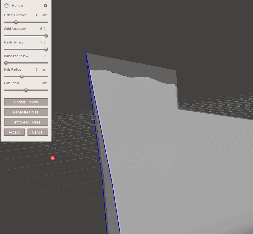 meshmixer hollow problem