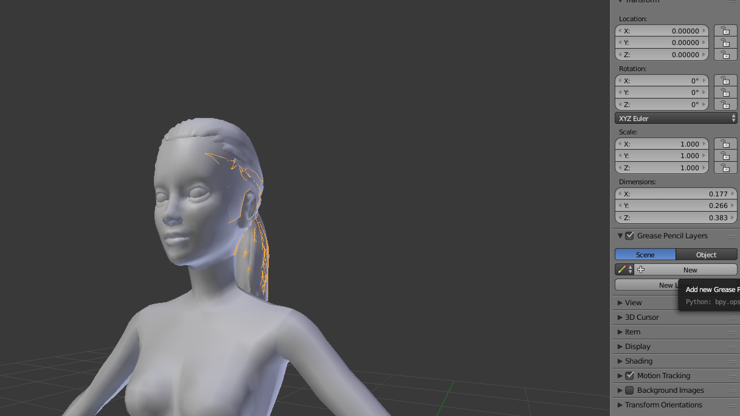 Adult Female hairstyle location, scale, etc