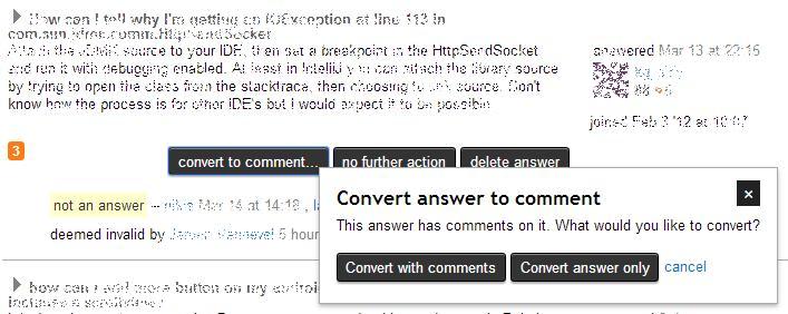 convert to comment popup