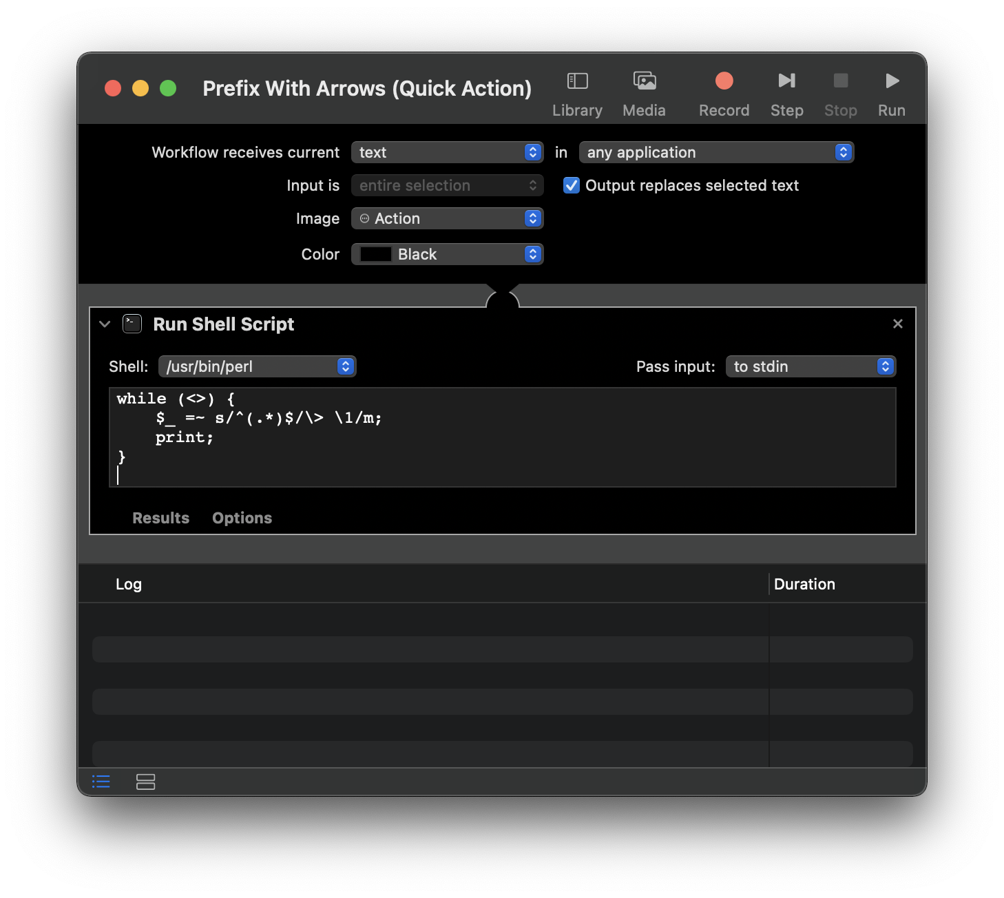 Prefix with Arrows Quick Action