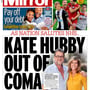 Daily Mirror front page. Headline "KATE HUBBY OUT OF HOSPITAL"