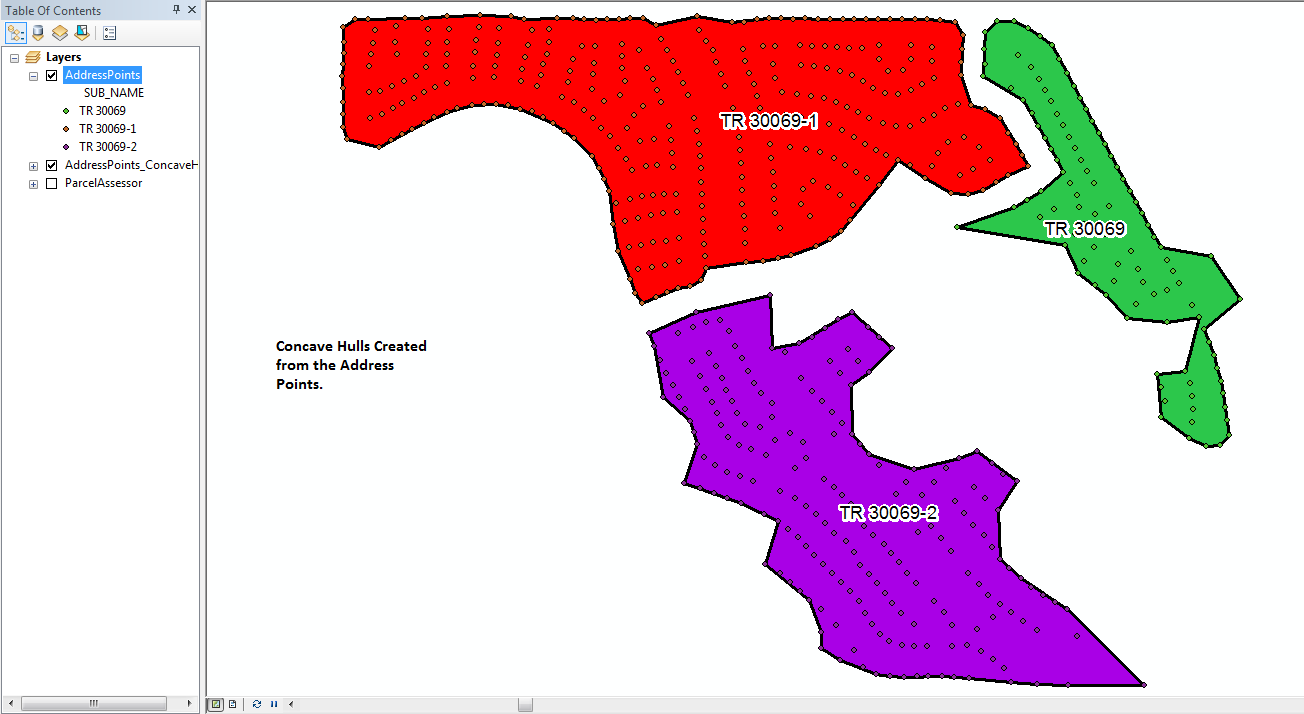 Concave Hulls Created From Address Points