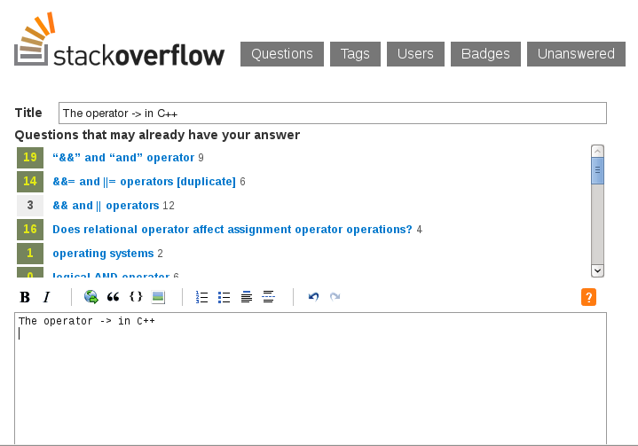 Stack Overflow suggestions