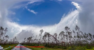 Eye of Hurricane Michael, just west of Mexico Beach, FL 10/10/2018