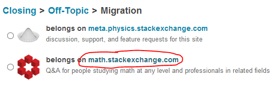 the migrate to math.se option