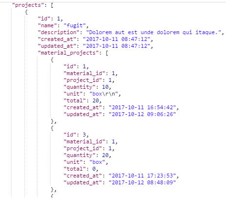 json response