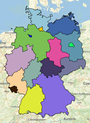 region map with random colors