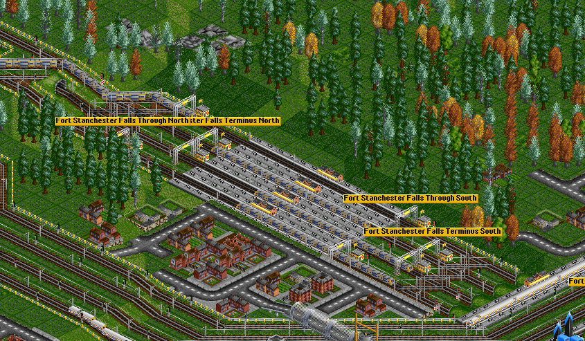 Station with terminus and through platforms using waypoints.