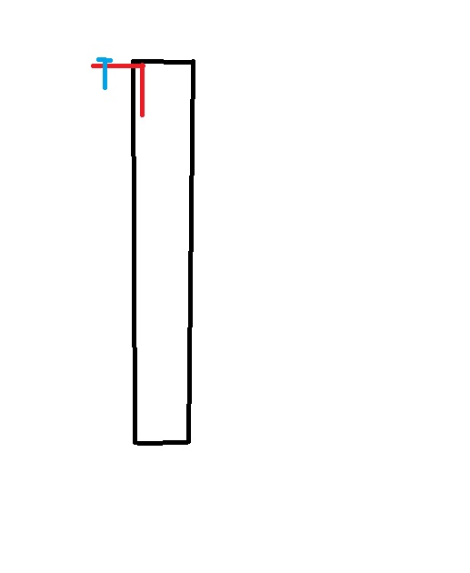 Black is opening, red is L bracket, blue is screw