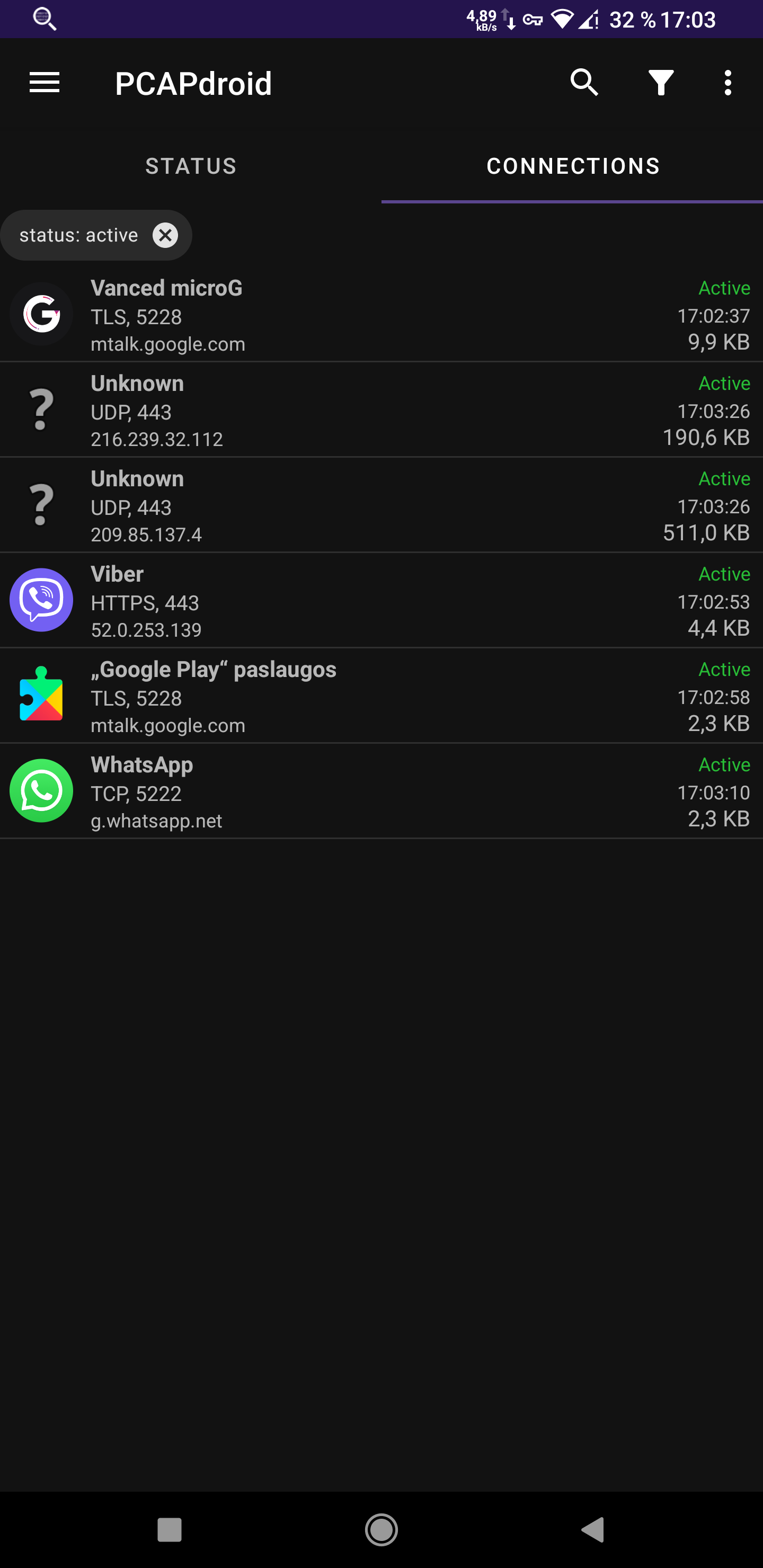 few minutes data usage