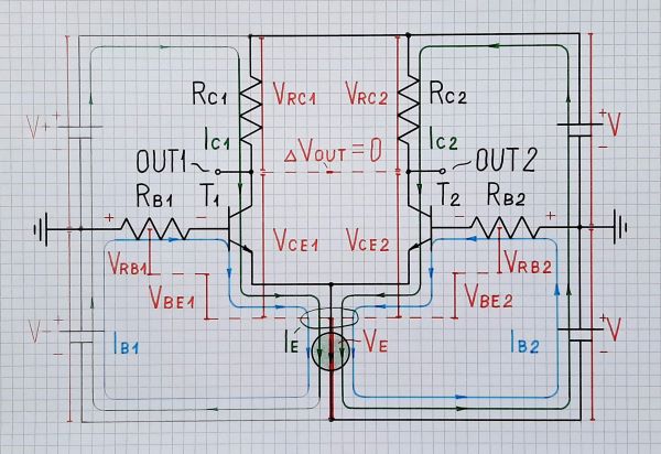 Differential pair with RB1 and RB2