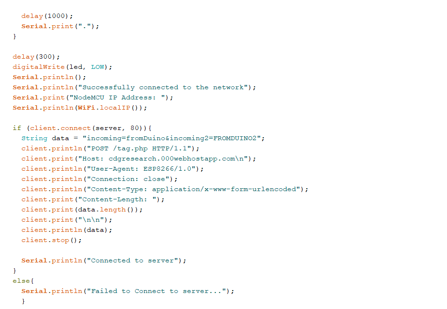 Sketch for the nodemcu