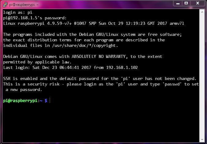 raspbian with ssh