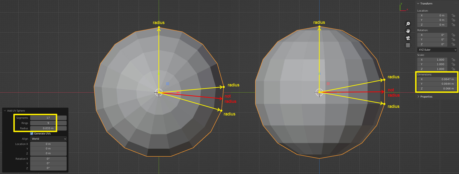 sphere radius