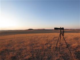 Camera on tripod