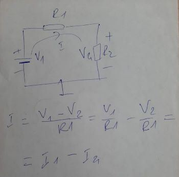 Current source loaded with resistor