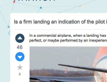 Upvote/downvote screenshot on Aviation
