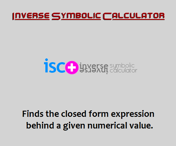 Inverse Symbolic Calculator