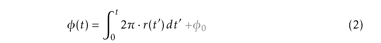 phi(t) = integral from 0 to t over 2π r(t)dt